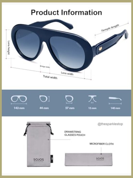 Oversized Polarized Aviator Sunglasses UV Protection Retro Style main image 4